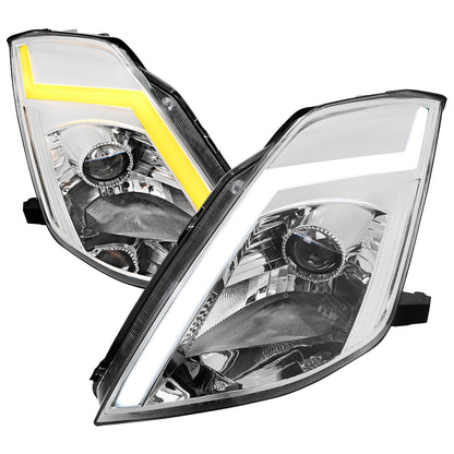 Spec-D 03-05 Nissan 350Z SEQ Projector Headlights Chrome 350Z03