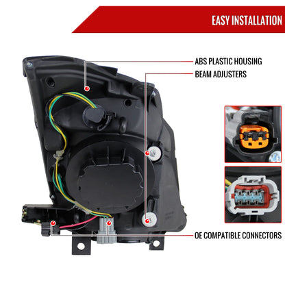 Spec-D 03-05 350Z Projector Headlights Factory HID Black/Smoked