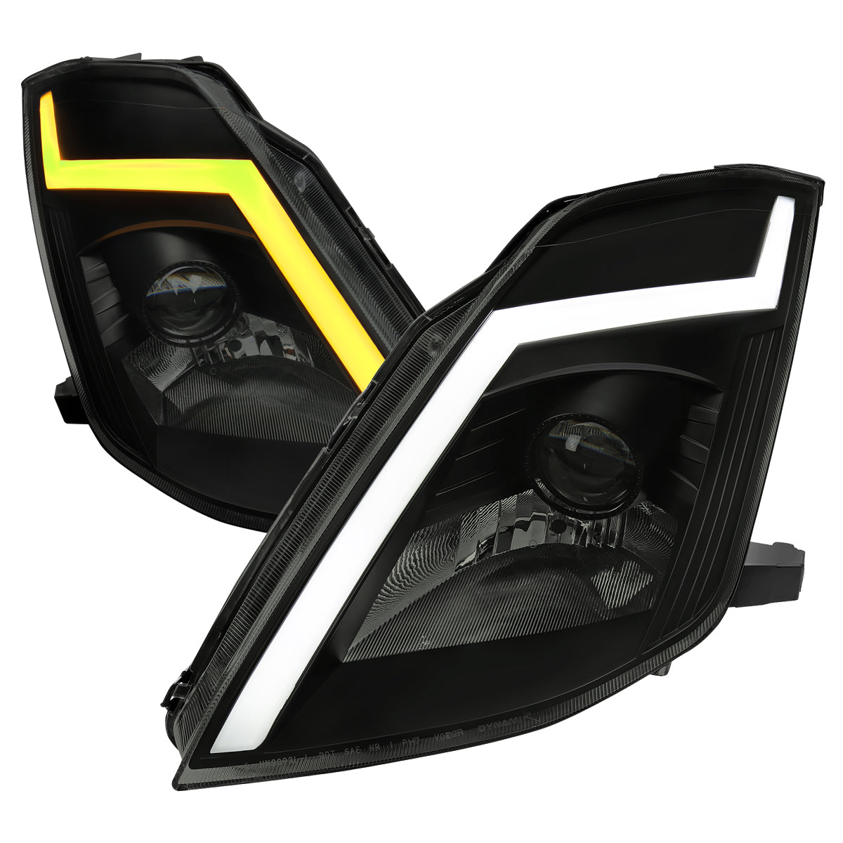 Spec-D 03-05 350Z SEQ Projector Headlights Black w/ Smoked Lens