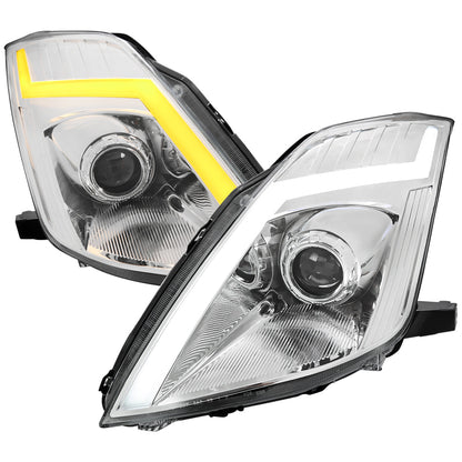 Spec-D 06-09 Nissan 350Z SEQ Projector Headlights Chrome Factory HID