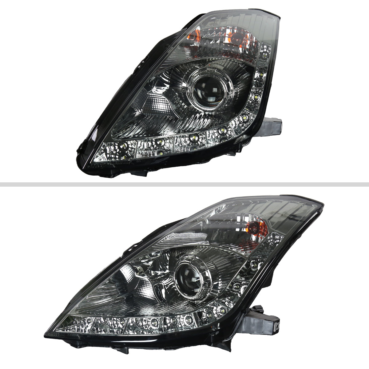 Spec-D 06-09 350Z LED Projector Headlights Chrome/Smoked Lens