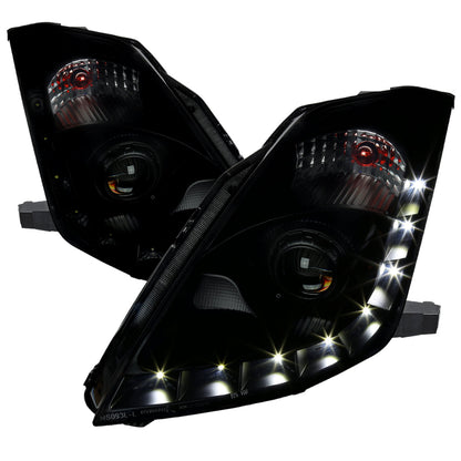 Spec-D 06-09 350Z LED Projector Headlights Black/Smoked Lens