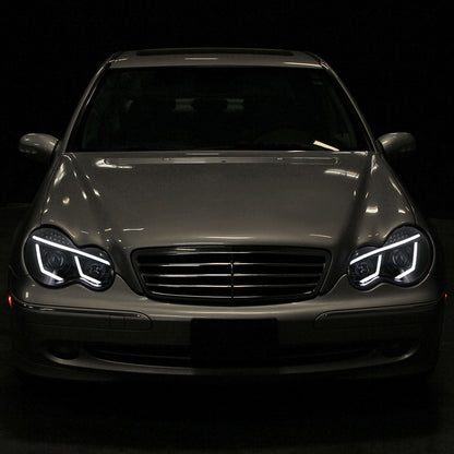 Spec-D 01-07 Benz W203 C-Class 4DR Projector Headlights LED Bar