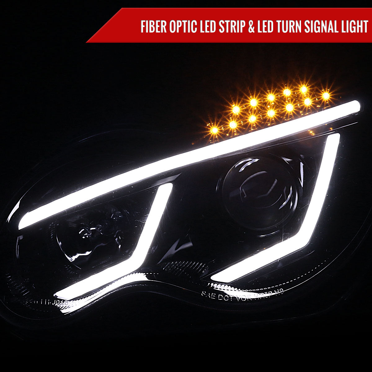 Spec-D 01-07 Benz W203 C Class 4DR LED Bar Headlights Black/Smoked