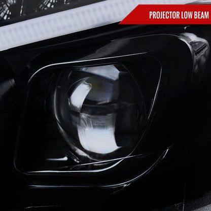 Spec-D 08-11 Benz W204 C Class Pro Headlights Light Bar Black /Smoked