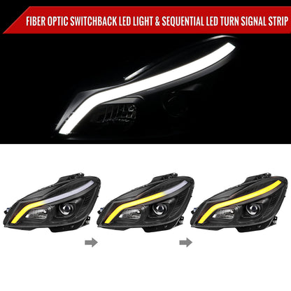 Spec-D 12-14 Mercedes C-Class W204 Projector Headlights LED Turn.