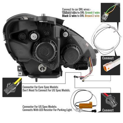 Spec-D 12-14 Mercedes C-Class W204 Projector Headlights LED Turn.