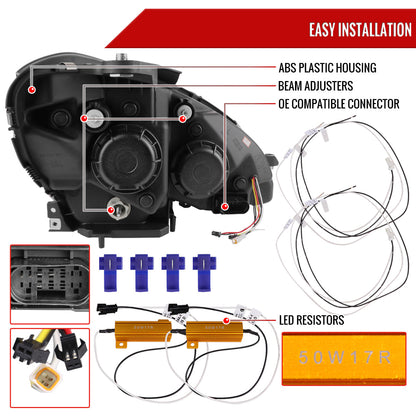Spec-D 12-14 Mercedes C-Class W204 Projector Headlights LED Turn.