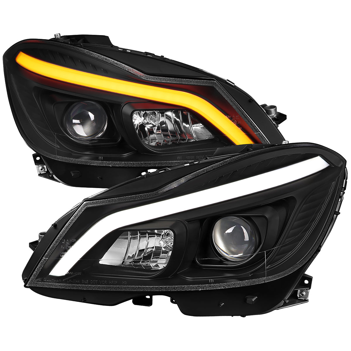 Spec-D 12-14 Mercedes C-Class W204 Projector Headlights LED Turn.