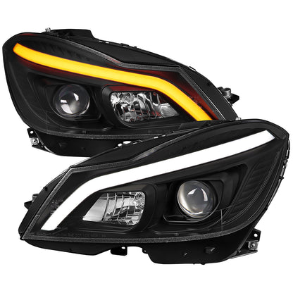 Spec-D 12-14 Mercedes C-Class W204 Projector Headlights LED Turn.
