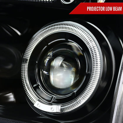 Spec-D 05-10 Dodge Charger Halo Projector Headlights Black