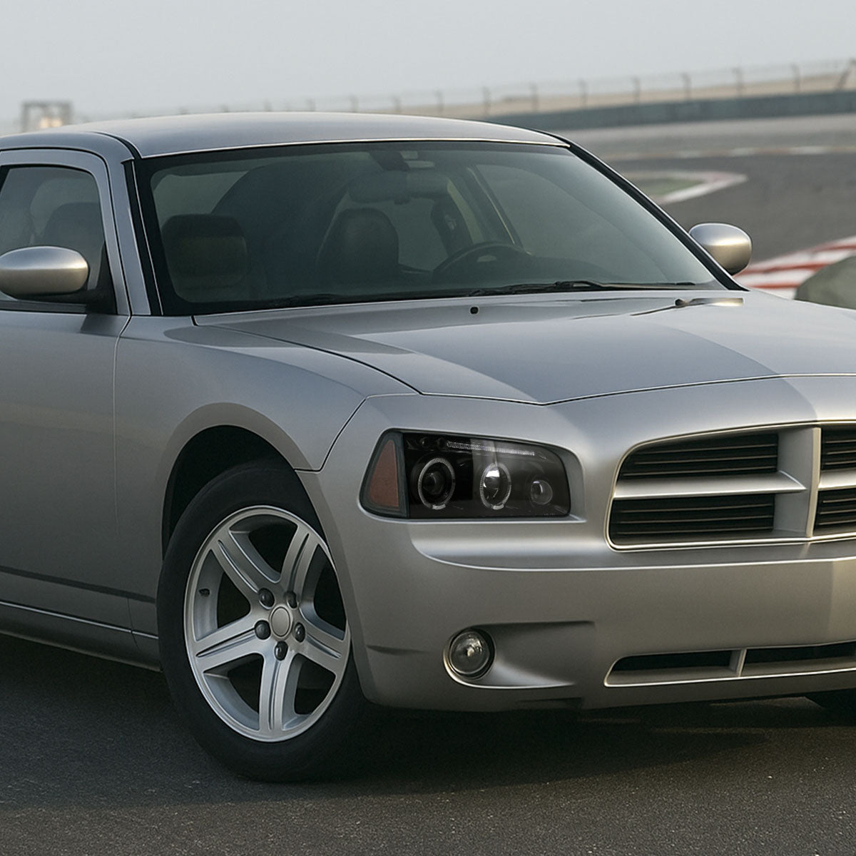 Spec-D 05-10 Dodge Charger Halo Projector Headlights Black