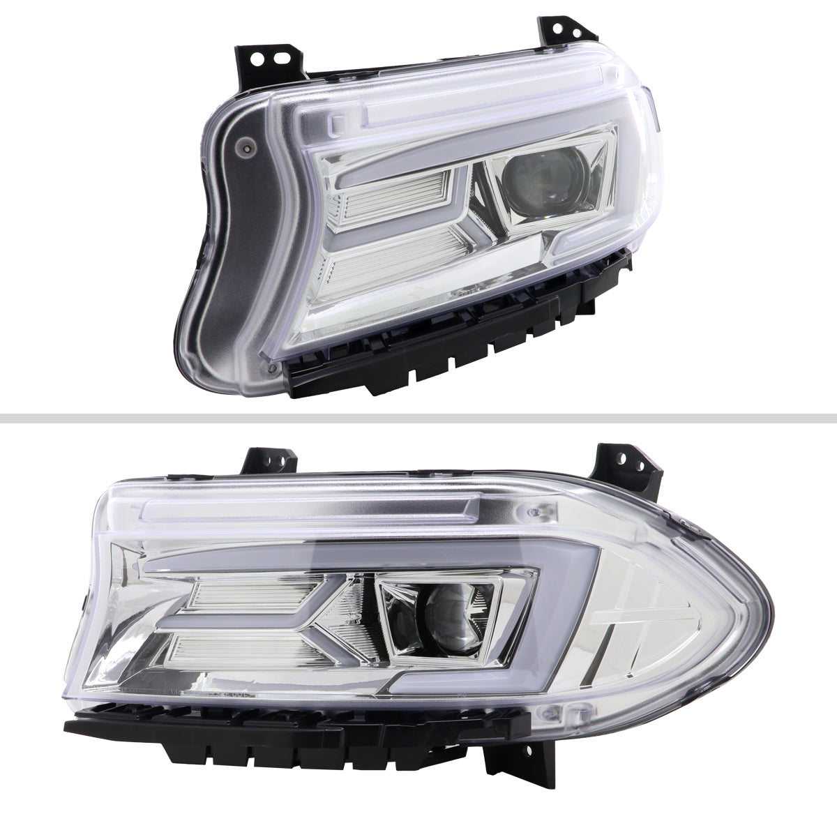Spec-D 15-23 Dodge Charger Sequential Projector Headlights Chrome