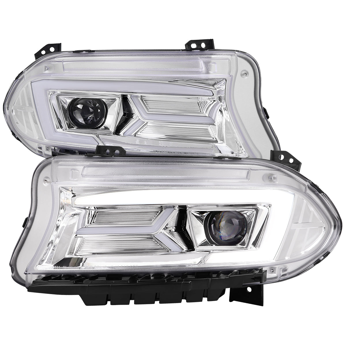 Spec-D 15-23 Dodge Charger Sequential Projector Headlights Chrome