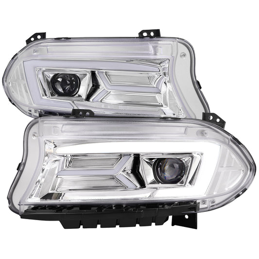 Spec-D 15-23 Dodge Charger Sequential Projector Headlights Chrome