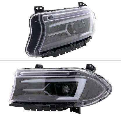 Spec-D 15-23 Dodge Charger Strip Projector Headlights SEQ Black