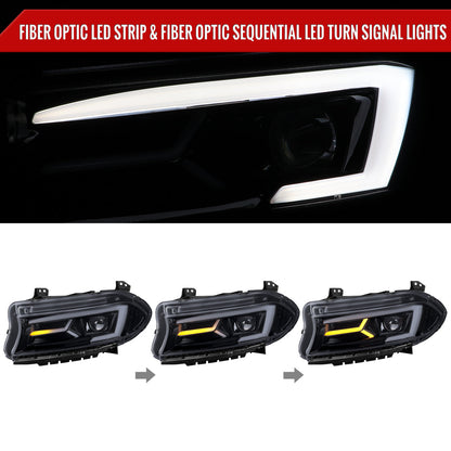 Spec-D 15-23 Dodge Charger Sequential Headlights Chrome/Smoked