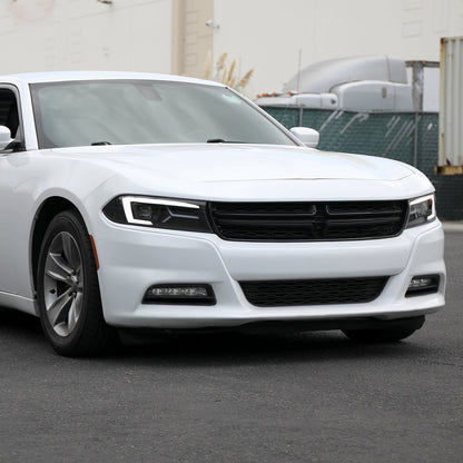 Spec-D 15-23 Dodge Charger Headlights LED Strip Sequential Black