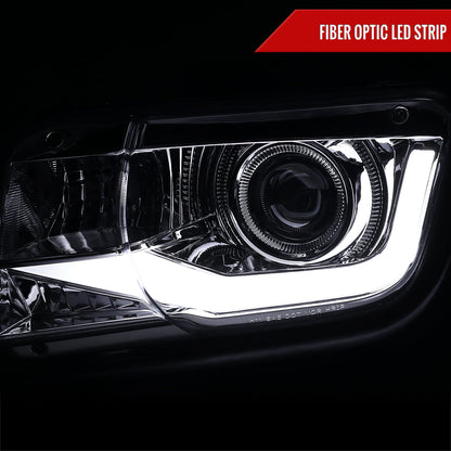 Spec-D 10-13 Chevy Camaro LED Bar Projector Headlights Chrome