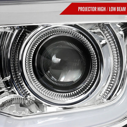 Spec-D 10-13 Chevy Camaro LED Bar Projector Headlights Chrome