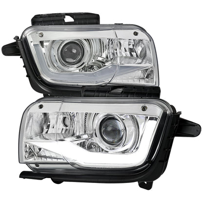 Spec-D 10-13 Chevy Camaro LED Bar Projector Headlights Chrome