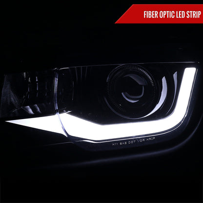 Spec-D 10-13 Chevy Camaro LED Bar Projector Headlights GL BlackSmoked