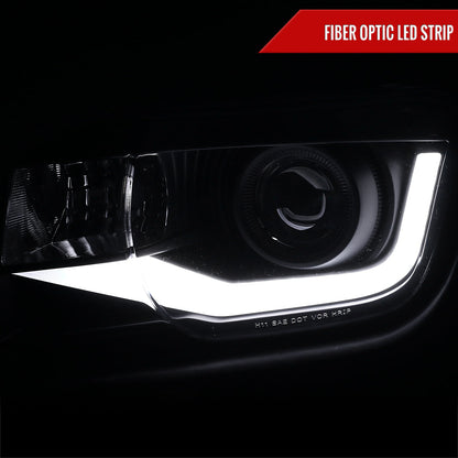 Spec-D 10-13 Chevy Camaro LED Bar Projector Headlights Black