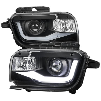 Spec-D 10-13 Chevy Camaro LED Bar Projector Headlights Black