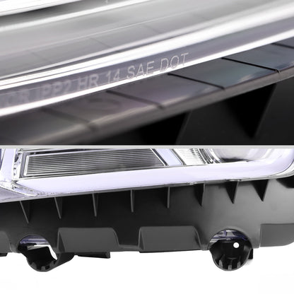 Spec-D 14-15 Chevy Camaro Projector Headlights SEQ LED Strip Chrome