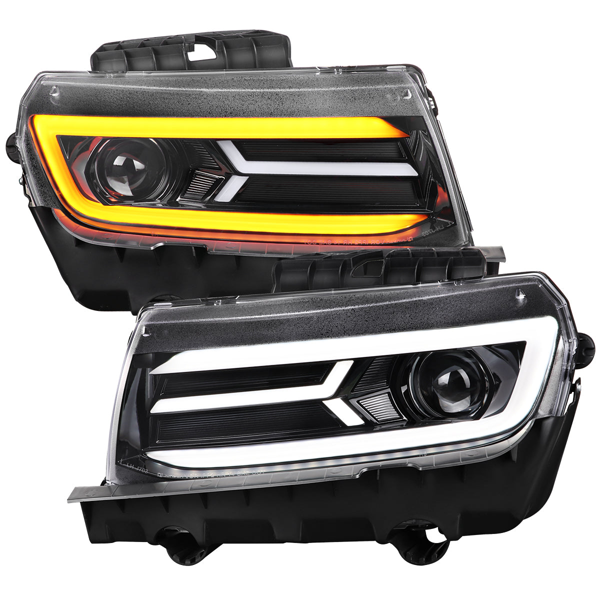 Spec-D 14-15 Chevy Camaro Sequential Headlights Jet Black