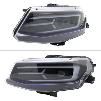 Spec-D 16-18 Chevy Camaro Headlights LED Strip Sequential Black