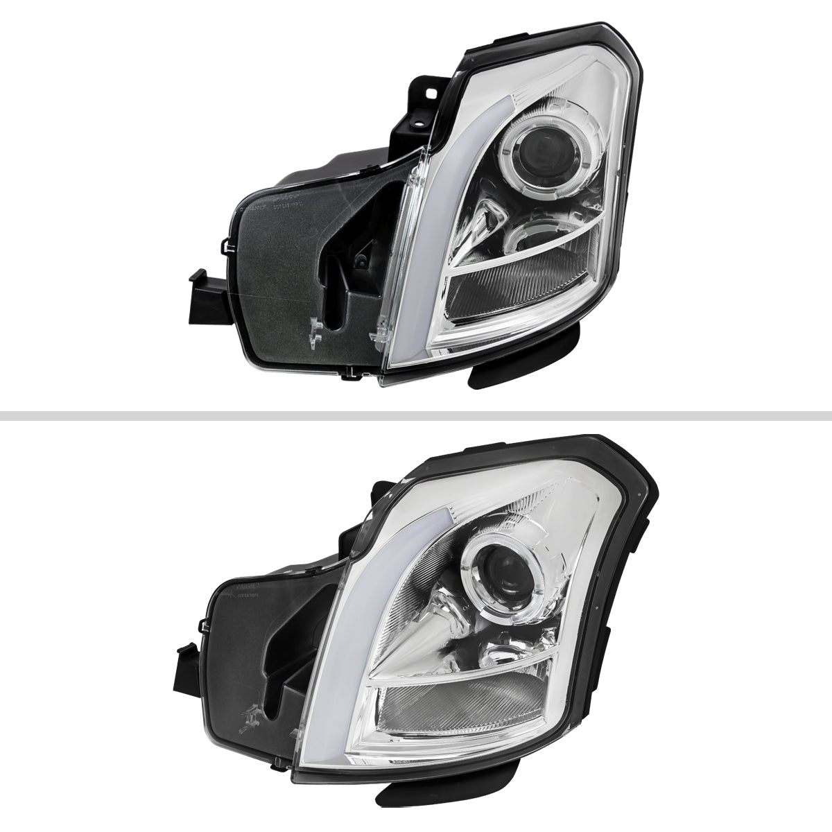 Spec-D 03-07 Cadillac CTS Headlights Halo Projector Sequential Smoked