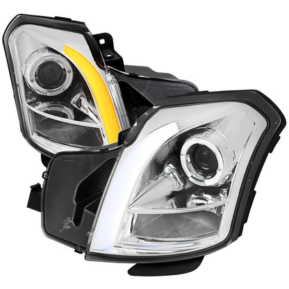 Spec-D 03-07 Cadillac CTS Headlights Halo Projector Sequential Smoked