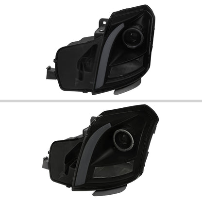 Spec-D 03-07 Cadillac CTS Headlights Halo Sequential DRL Black/Smoked