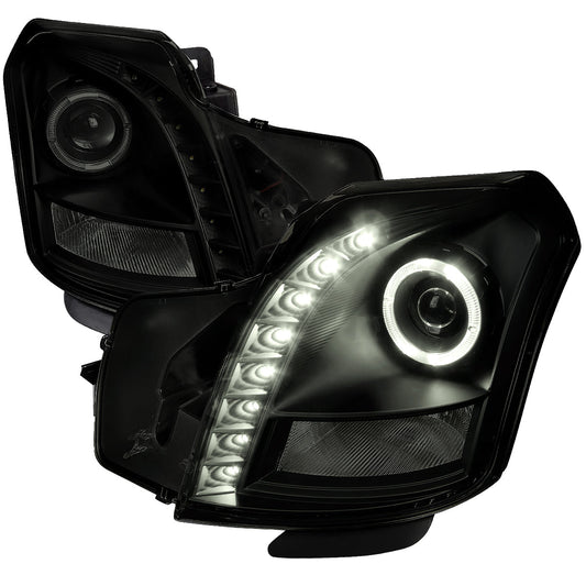 Spec-D 03-07 Cadillac CTS Halo Projector Headlights Black/Smoked Lens