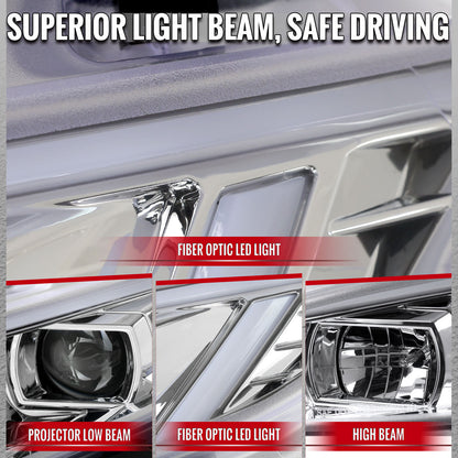 Spec-D 16-23 Toyota Tacoma Passenger Projector Headlight Chrome