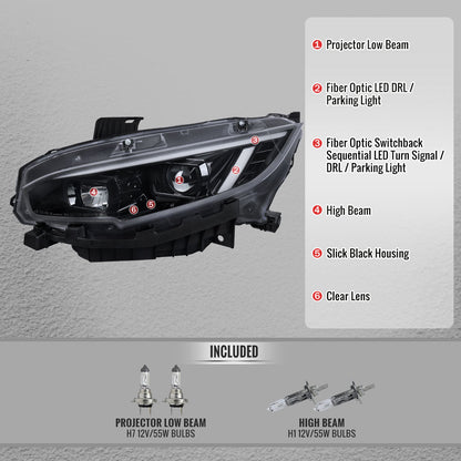 Spec-D 21-23 Ford F-150 Driver Headlight OEM Chrome Replacement
