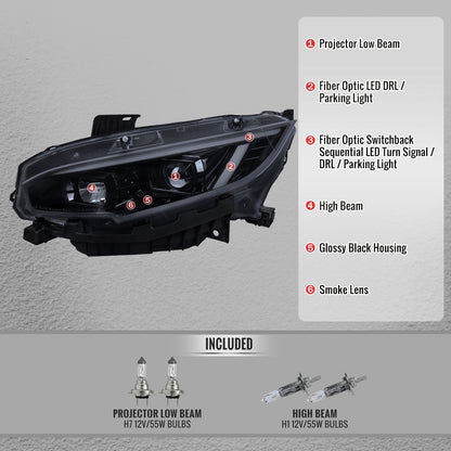 Spec-D 21-23 Ford F-150 Passenger Headlight OEM Chrome Replacement