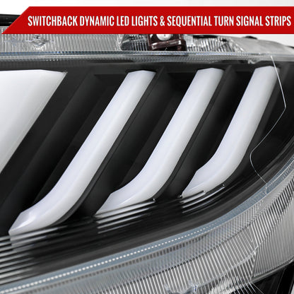 Spec-D 16-21 Honda Civic Projector Headlights LED SEQ Black/Clear