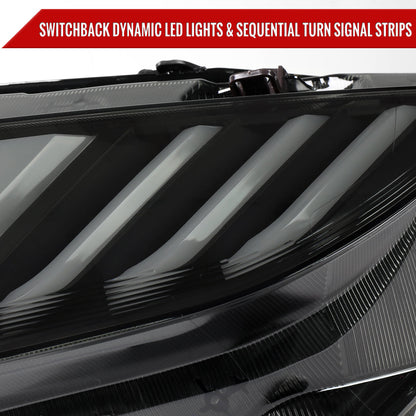 Spec-D 16-21 Honda Civic Projector Headlights LED SEQ Black/Smoked