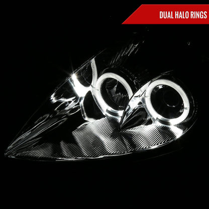 Spec-D 00-05 Mitsubishi Eclipse Dual Halo Headlights Chrome/Smoked