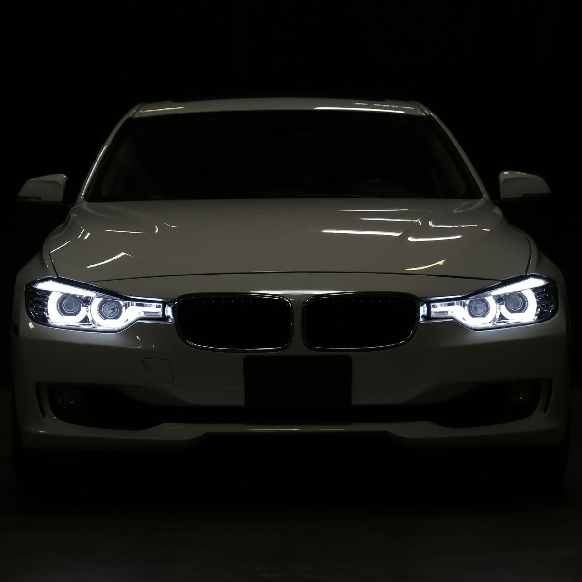 Spec-D 12-15 F30 3-Series 4DR Dual U-Bar Projector Headlights Chrome