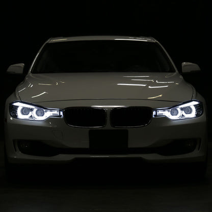 Spec-D 12-15 F30 3-Series 4DR Dual U-Bar Projector Headlights Chrome