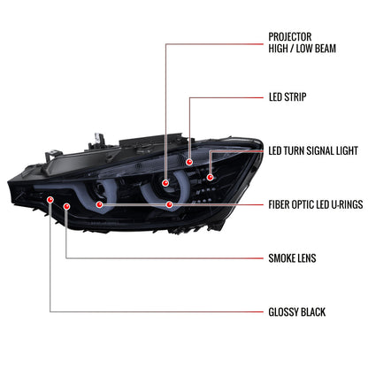 Spec-D 12-15 BMW F30 3-Series 4DR Pro Headlights HID GL Black/Smoked