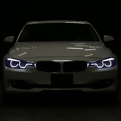 Spec-D 12-15 F30 3-Series 4DR Dual U-Bar Pro Headlights Chrome/Smoked