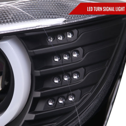 Spec-D 12-15 F30 3-Series 4DR Dual U-Bar Projector Headlights Black