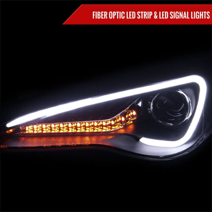 Spec-D 12-17 Scion FRS/ 86 Projector Headlights LED Bar Black