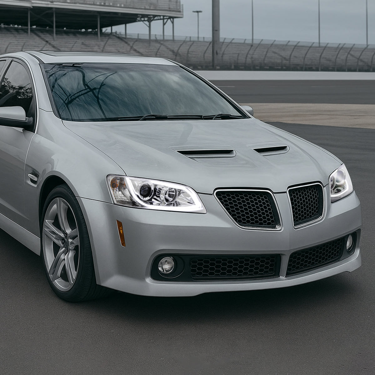Spec-D 08-09 Pontiac G8 LED Bar Projector Headlights Chrome