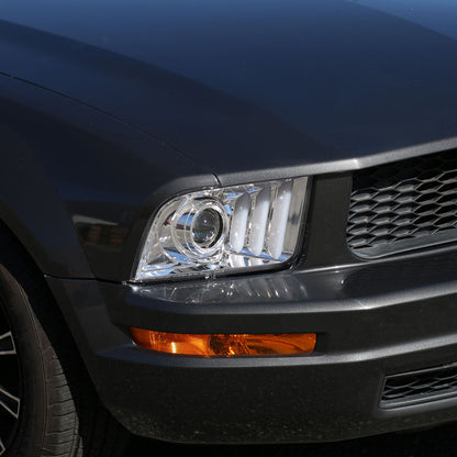 Spec-D 05-09 Ford Mustang LED Bar Projector Headlights Chrome