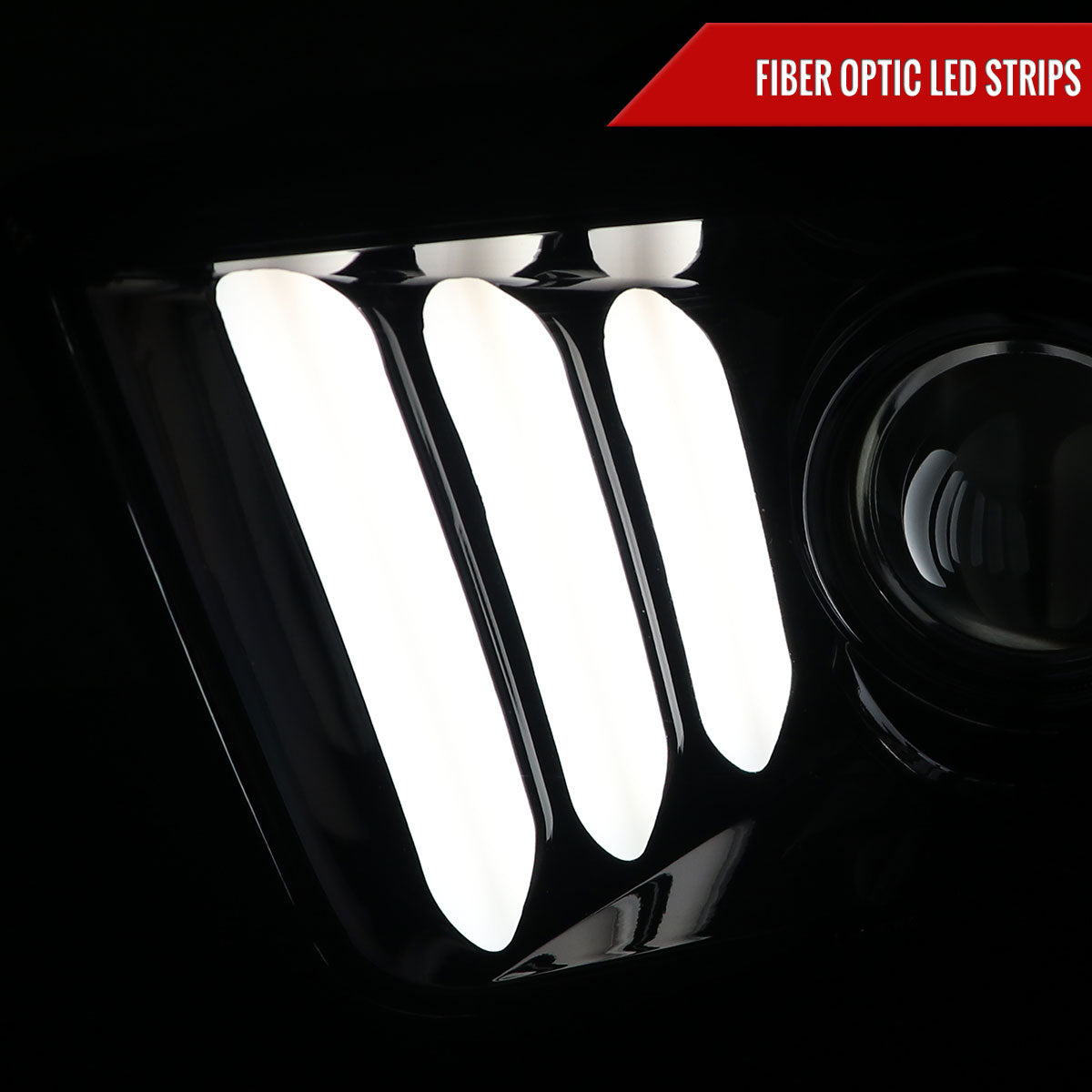 Spec-D 05-09 Ford Mustang LED Bar Projector Headlights Jet Black
